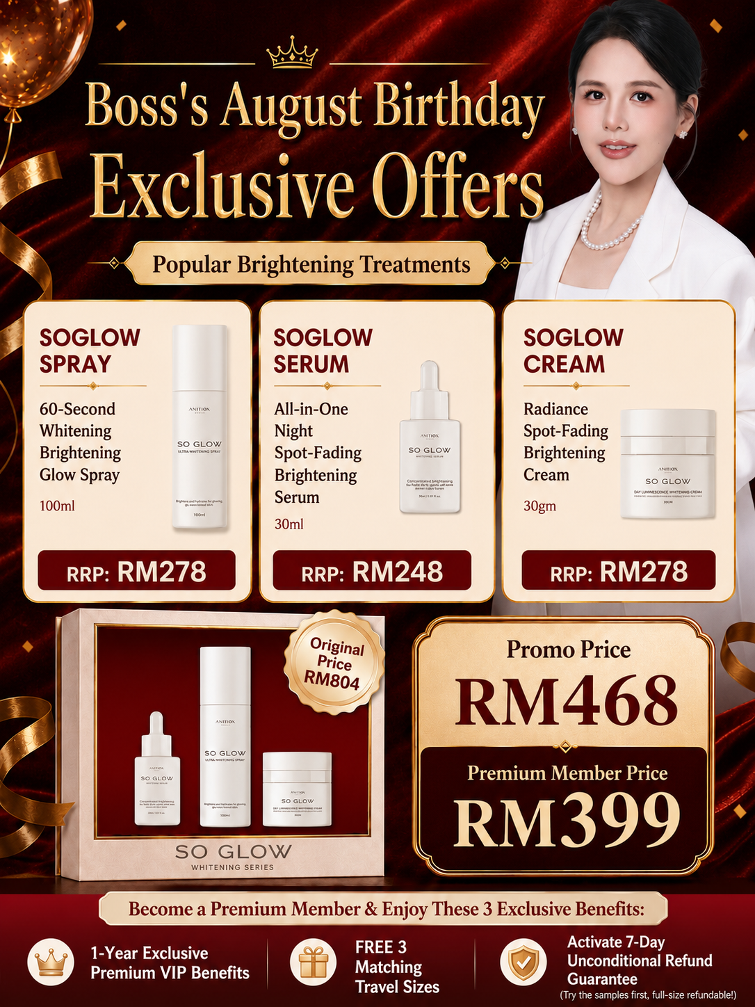 Set 6 Nighttime Glow Repair — SoGlow Spray, SoGlow Serum, SoGlow Cream