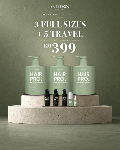 HAIRPRO 11.11 · 3 FULL SIZES + 5 TRAVEL SIZES