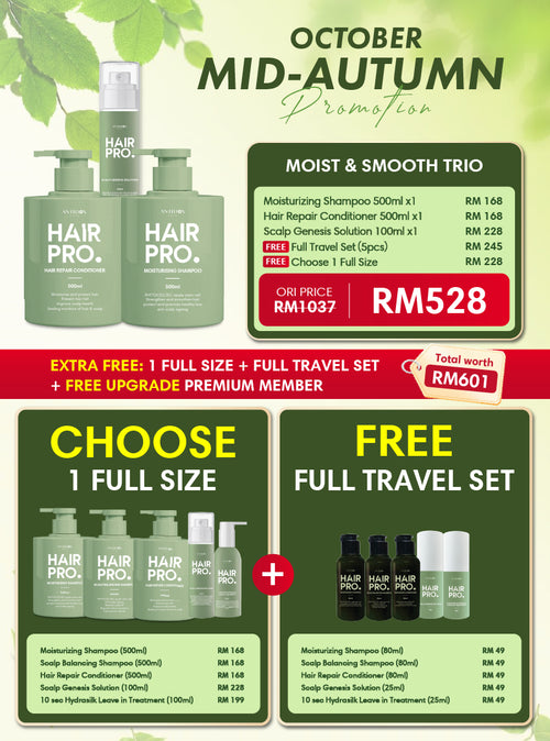OCT HAIRPRO PROMOTION PACKAGE RM528 BUY 3 FREE 6 MOIST & CONDI & TONIC