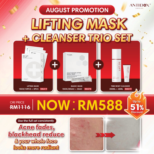 AUG SOLIFT PROMOTION PACKAGE RM588 LIFTING MASK + CLEANSER TRIO SET