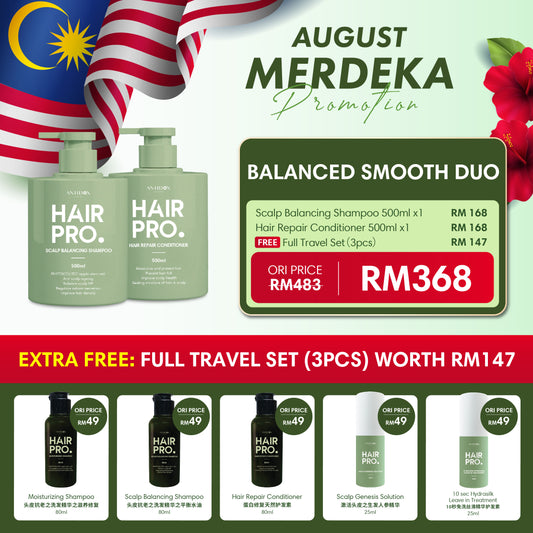 AUG HAIRPRO MERDEKA PROMOTION PACKAGE RM368 BUY 2 FREE 3 SCALP & CONDI