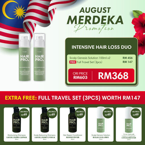 AUG HAIRPRO MERDEKA PROMOTION PACKAGE RM368 BUY 2 FREE 3 TONIC*2