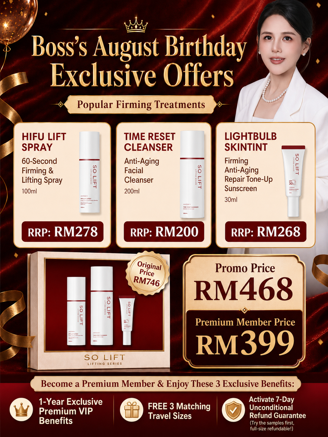 Set 2 Flawless Daily Defense — HIFU Lift Spray, Time Reset Cleanser, Lightbulb Skin Tint
