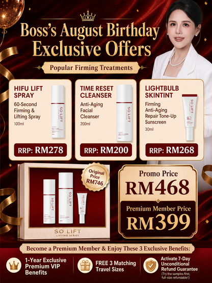 Set 2 Flawless Daily Defense — HIFU Lift Spray, Time Reset Cleanser, Lightbulb Skin Tint