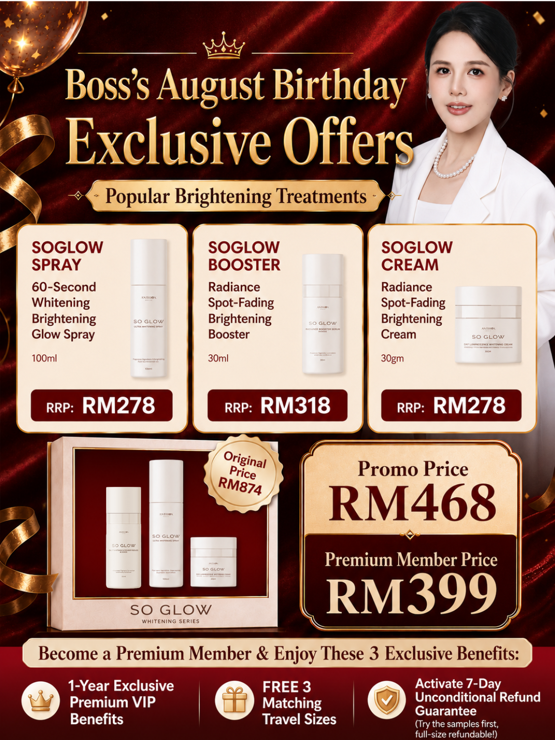 Set 5 Intensive Radiance Set — SoGlow Spray, SoGlow Booster, SoGlow Cream