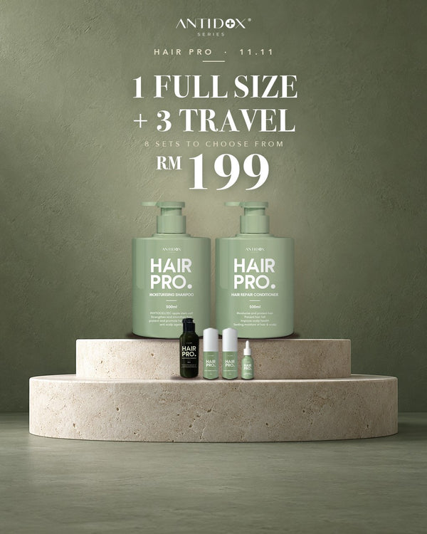 HAIRPRO 11.11 · 1 FULL SIZE + 3 TRAVEL SIZES
