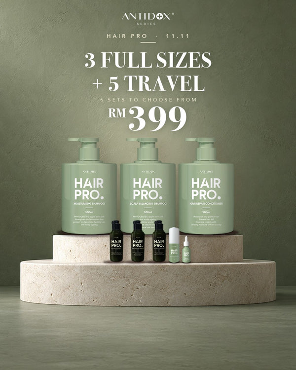 HAIRPRO 11.11 · 3 FULL SIZES + 5 TRAVEL SIZES